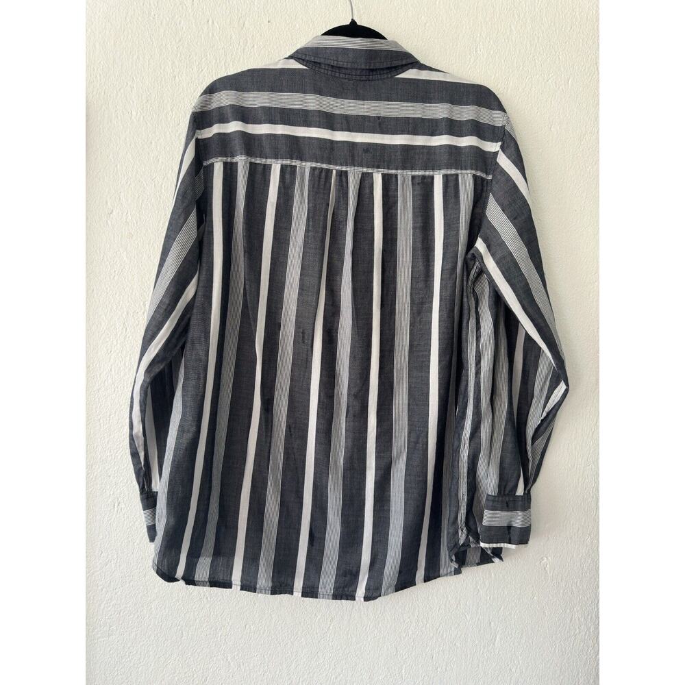 Equipment Femme Striped Oxford Button Down Oversized Blouse | Women’s Lg - Picture 5 of 8